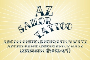 AZ Sailor Tattoo: A Vintage Serif Font for Handmade Brands