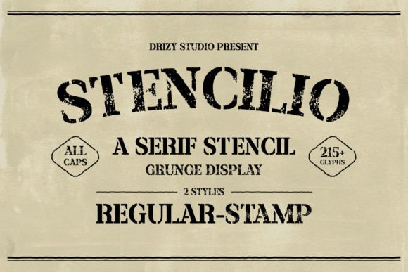 Stencilio: The Ultimate Serif Stencil Grunge Typeface for Bold Campaigns